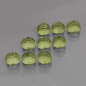 캐럿 천연 생기 있는 그린 페리도트 보석, 라운드 컷, 4.08 mm, 투명한