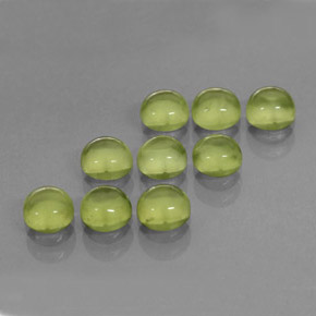 캐럿 천연 생기 있는 그린 페리도트 보석, 라운드 컷, 4.12 mm, 투명한