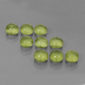 캐럿 천연 생기 있는 그린 페리도트 보석, 라운드 컷, 4.12 mm, 투명한