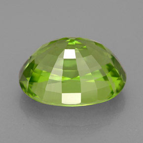 5.82캐럿 천연 생기 있는 그린 페리도트, 타원형 컷, 12×9.3 mm, VVS