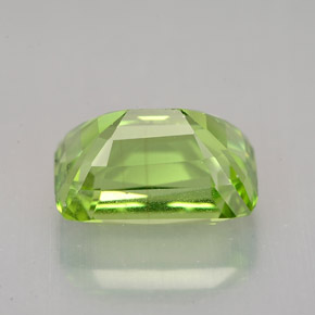 5.00캐럿 천연 생기 있는 그린 페리도트, 쿠션 컷, 11.3×7.6 mm, VS