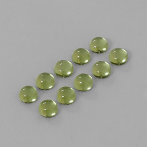 캐럿 천연 생기 있는 그린 페리도트 보석, 라운드 컷, 4.15 mm, 투명한