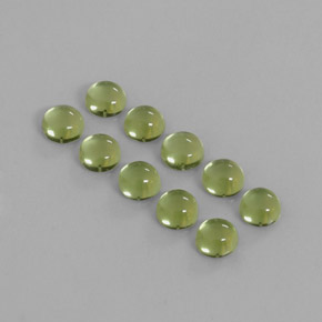 캐럿 천연 생기 있는 그린 페리도트 보석, 라운드 컷, 4.15 mm, 투명한