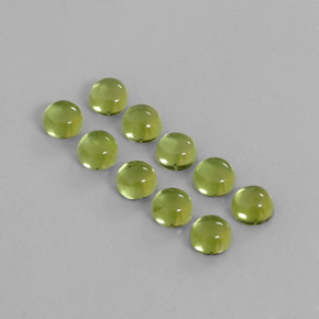 캐럿 천연 생기 있는 그린 페리도트 보석, 라운드 컷, 4.17 mm, 투명한