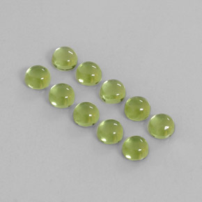캐럿 천연 생기 있는 그린 페리도트 보석, 라운드 컷, 4.29 mm, 투명한