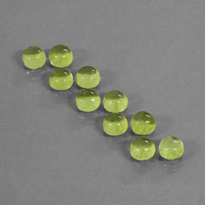캐럿 천연 생기 있는 그린 페리도트 보석, 라운드 컷, 4.08 mm, 투명한