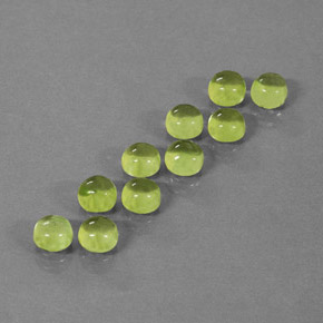 캐럿 천연 생기 있는 그린 페리도트 보석, 라운드 컷, 4.08 mm, 투명한