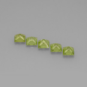 캐럿 천연 생기 있는 그린 페리도트 보석, 스퀘어, 5×4.9 mm, VVS-VS