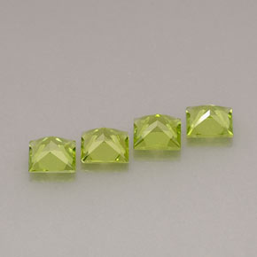 캐럿 천연 생기 있는 그린 페리도트 보석, 스퀘어, 5×5 mm, VVS-VS