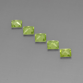 캐럿 천연 생기 있는 그린 페리도트 보석, 스퀘어, 5×4.9 mm, VVS-VS