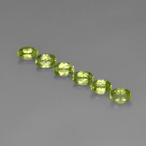 캐럿 천연 생기 있는 그린 페리도트 보석, 타원형 컷, 6×4.2 mm, VVS-VS