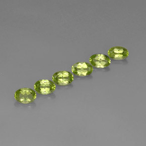 캐럿 천연 생기 있는 그린 페리도트 보석, 타원형 컷, 6×4.2 mm, VVS-VS