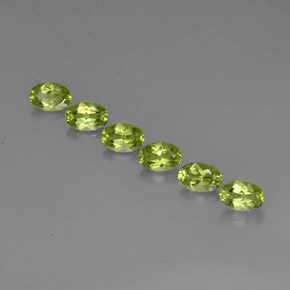 캐럿 천연 생기 있는 그린 페리도트 보석, 타원형 컷, 6.3×4.2 mm, VVS-VS