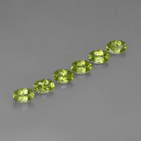 캐럿 천연 생기 있는 그린 페리도트 보석, 타원형 컷, 6.3×4.2 mm, VVS-VS