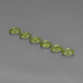 캐럿 천연 생기 있는 그린 페리도트 보석, 타원형 컷, 6.3×4.2 mm, VVS-VS