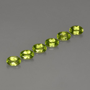 캐럿 천연 생기 있는 그린 페리도트 보석, 타원형 컷, 6×4.1 mm, VVS-VS