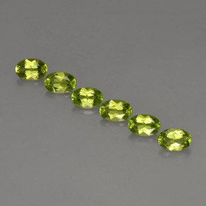 캐럿 천연 생기 있는 그린 페리도트 보석, 타원형 컷, 6×4.1 mm, VVS-VS