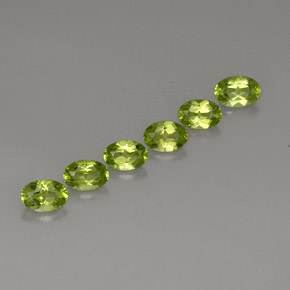 캐럿 천연 생기 있는 그린 페리도트 보석, 타원형 컷, 6.2×4.2 mm, VVS-VS