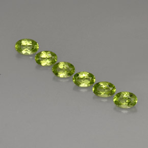 캐럿 천연 생기 있는 그린 페리도트 보석, 타원형 컷, 6.2×4.2 mm, VVS-VS