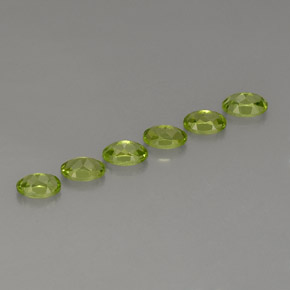 캐럿 천연 생기 있는 그린 페리도트 보석, 타원형 컷, 6.2×4.2 mm, VVS-VS