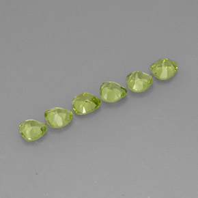 캐럿 천연 생기 있는 그린 페리도트 보석, 하트 모양, 5.1×4.9 mm, VVS-VS