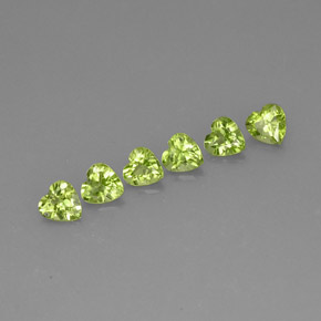 캐럿 천연 생기 있는 그린 페리도트 보석, 하트 모양, 5×4.9 mm, VVS-VS