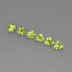 캐럿 천연 생기 있는 그린 페리도트 보석, 하트 모양, 5×4.9 mm, VVS-VS