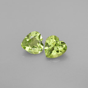 캐럿 천연 생기 있는 그린 페리도트 보석, 하트 모양, 4.9×4.9 mm, VVS-VS