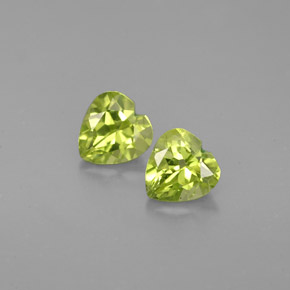 캐럿 천연 생기 있는 그린 페리도트 보석, 하트 모양, 5.2×4.9 mm, VS