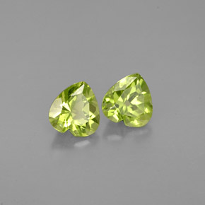 캐럿 천연 생기 있는 그린 페리도트 보석, 하트 모양, 5.2×4.9 mm, VS