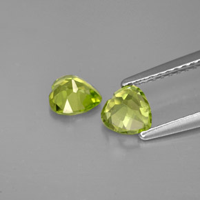 캐럿 천연 생기 있는 그린 페리도트 보석, 하트 모양, 5.2×4.9 mm, VS