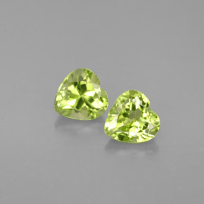 캐럿 천연 생기 있는 그린 페리도트 보석, 하트 모양, 5.1×5 mm, VS