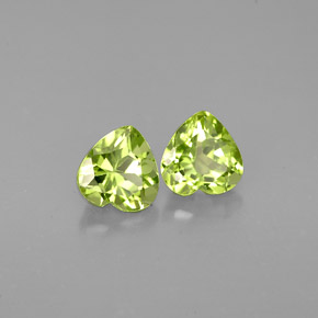 캐럿 천연 생기 있는 그린 페리도트 보석, 하트 모양, 5.1×5 mm, VS