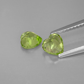 캐럿 천연 생기 있는 그린 페리도트 보석, 하트 모양, 5.1×5 mm, VS