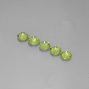 캐럿 천연 생기 있는 그린 페리도트 보석, 라운드 컷, 6.04 mm, VVS-VS