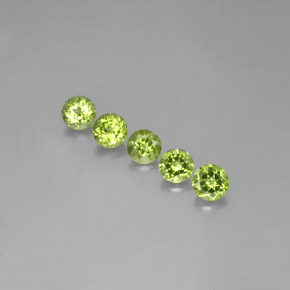 캐럿 천연 생기 있는 그린 페리도트 보석, 라운드 컷, 6.04 mm, VVS-VS