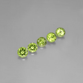 캐럿 천연 생기 있는 그린 페리도트 보석, 라운드 컷, 6.04 mm, VVS-VS