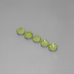 캐럿 천연 생기 있는 그린 페리도트 보석, 라운드 컷, 6.04 mm, VVS-VS