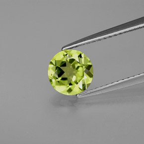 1.21캐럿 천연 생기 있는 그린 페리도트, 라운드 컷, 6.98 mm, VS
