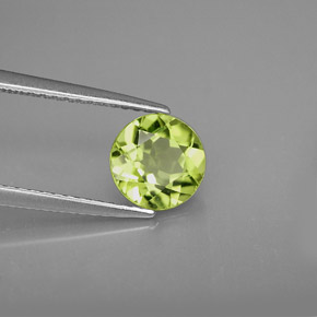 1.21캐럿 천연 생기 있는 그린 페리도트, 라운드 컷, 6.82 mm, VVS-VS