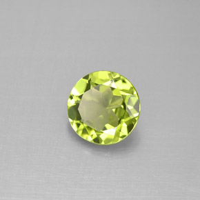 1.19캐럿 천연 생기 있는 그린 페리도트, 라운드 컷, 6.99 mm, VVS-VS