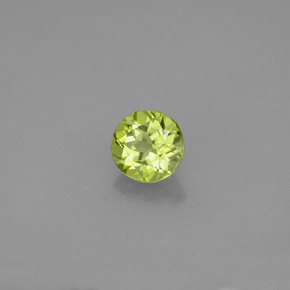 0.81캐럿 천연 생기 있는 그린 페리도트, 라운드 컷, 5.65 mm, VS
