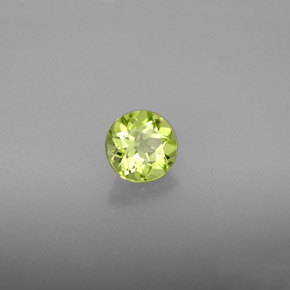 0.81캐럿 천연 생기 있는 그린 페리도트, 라운드 컷, 5.65 mm, VS