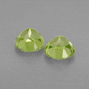 캐럿 천연 생기 있는 그린 페리도트 보석, 라운드 컷, 5.81 mm, VVS-VS