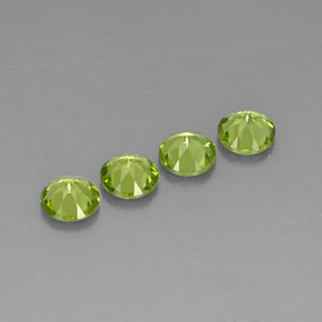 캐럿 천연 생기 있는 그린 페리도트 보석, 라운드 컷, 5.96 mm, VVS-VS