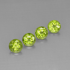 캐럿 천연 생기 있는 그린 페리도트 보석, 라운드 컷, 6.24 mm, VVS-VS