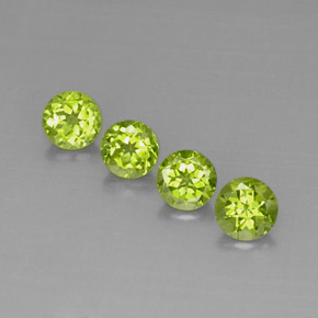 캐럿 천연 생기 있는 그린 페리도트 보석, 라운드 컷, 6.24 mm, VVS-VS