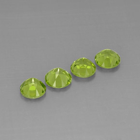 캐럿 천연 생기 있는 그린 페리도트 보석, 라운드 컷, 6.24 mm, VVS-VS