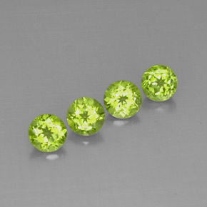 캐럿 천연 생기 있는 그린 페리도트 보석, 라운드 컷, 5.90 mm, VVS-VS