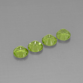 캐럿 천연 생기 있는 그린 페리도트 보석, 라운드 컷, 5.90 mm, VVS-VS